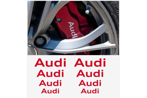 Aufkleber passend für Audi Fenster- Bremssattel- Spiegel Aufkleber - 8 Stück im Set