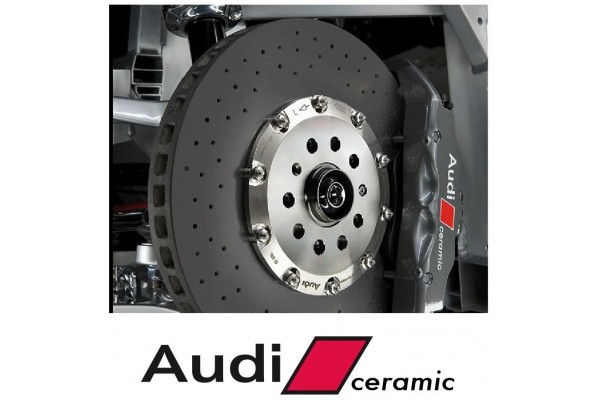 Aufkleber passend für Audi Bremssattel Aufkleber Audi Ceramic 4Stk. Satz 120mm + 100mm