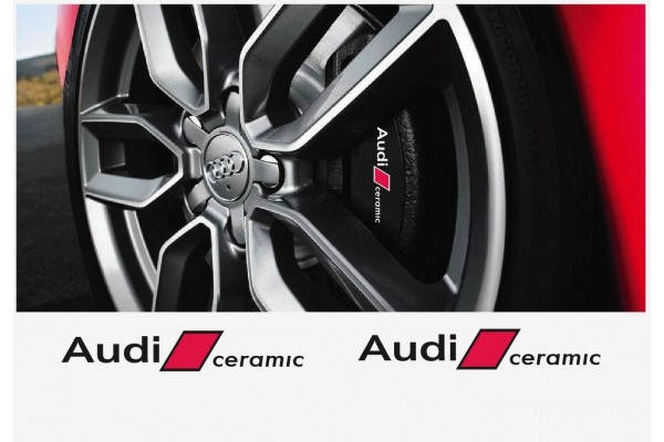 Aufkleber passend für Audi Bremssattel Aufkleber Audi Ceramic 2Stk. Satz 80mm
