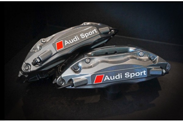 Aufkleber passend für Audi Bremssattel Aufkleber Audi Sport  4Stk. Satz 80mm + 70mm