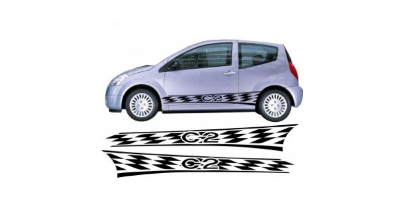 Decal to fit Citroen C2 side decal sticker stripe kits