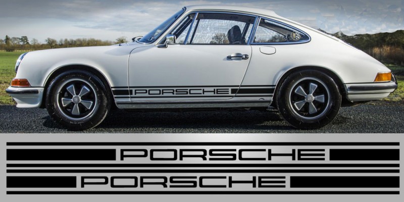 Decal to fit orsche 911 Classic Triple Stripe Vinyl Decal. 4.5 Inch
