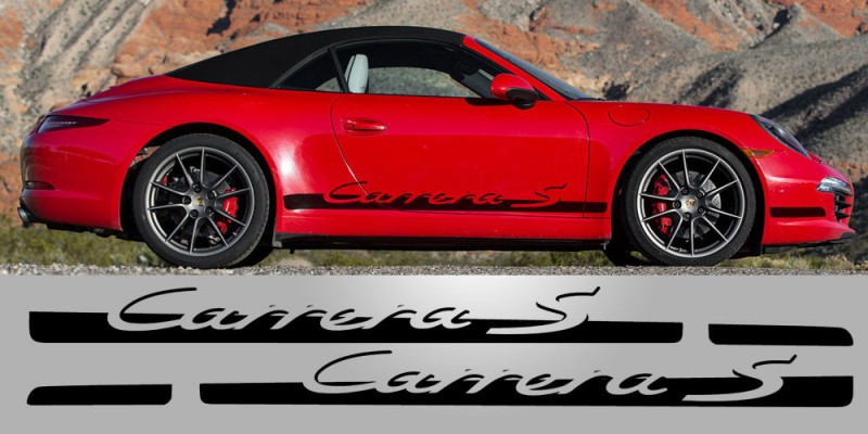 Decal to fit Porsche 911 Carrera S Tapered Script Side Decal Graphic
