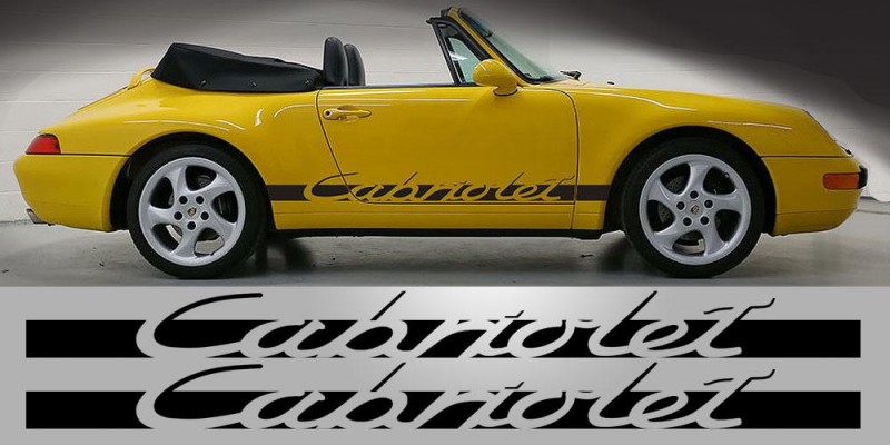 Decal to fit Porsche 911 Cabriolet Script Side Decal Graphic