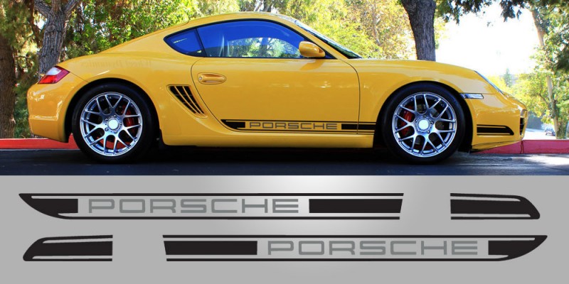 Decal to fit Boxster / Cayman R 987 Side Stripe Vinyl Decal Two Tone