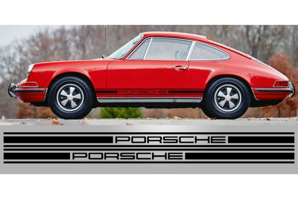 Decal to fit 911 Classic Porsche Triple Stripe Vinyl Decal. 3.5 Inch
