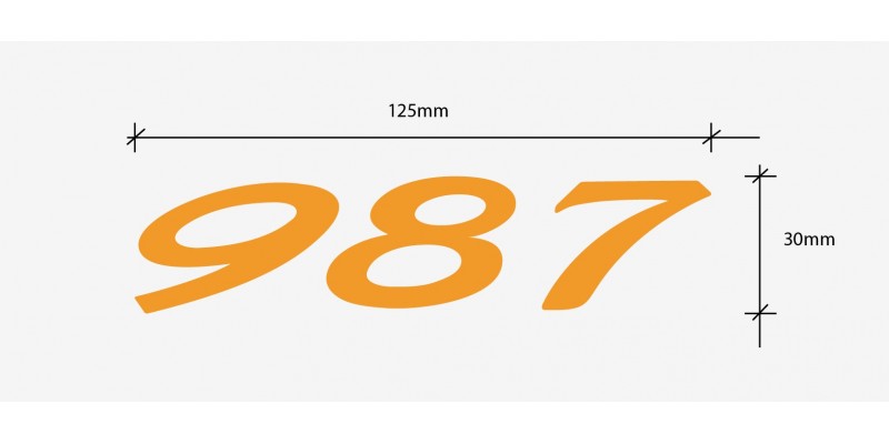Decal to fit Porsche 987  Decal 3pcs, set 125mm