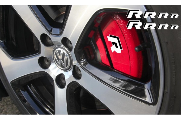 Decal to fit VW R window- brake caliper- mirror decal - 8 pcs in Set