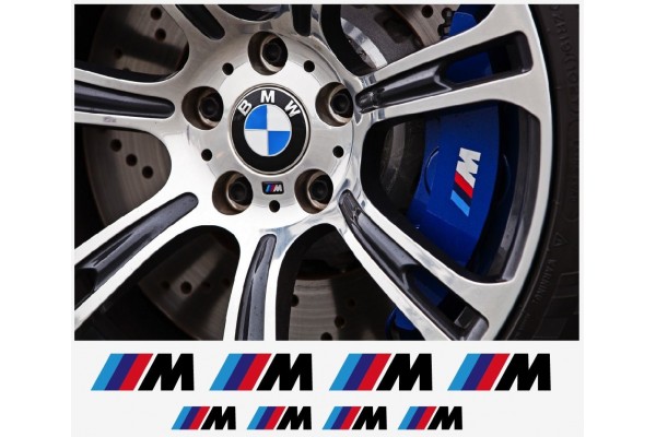 Aufkleber passend für BMW M Fenster- Bremssattel- Spiegel Aufkleber - 8 Stück im Set