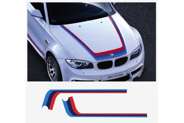 Decal to fit BMW M Performance M stripe bonnet decal set
