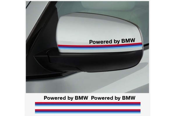 Decal to fit BMW Powered by BMW wing mirror decal
