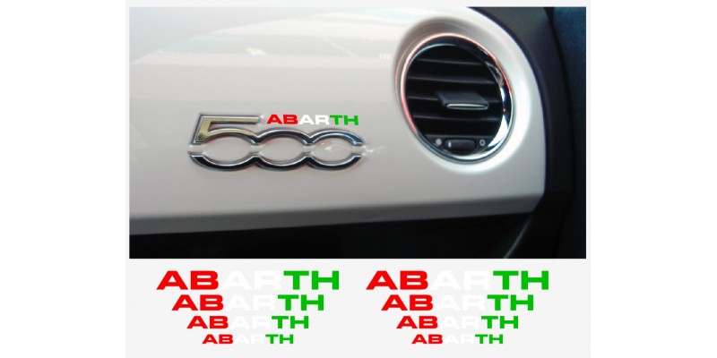 Aufkleber passend für Fiat 500 ABARTH Armatur Aufkleber 8 Stk.