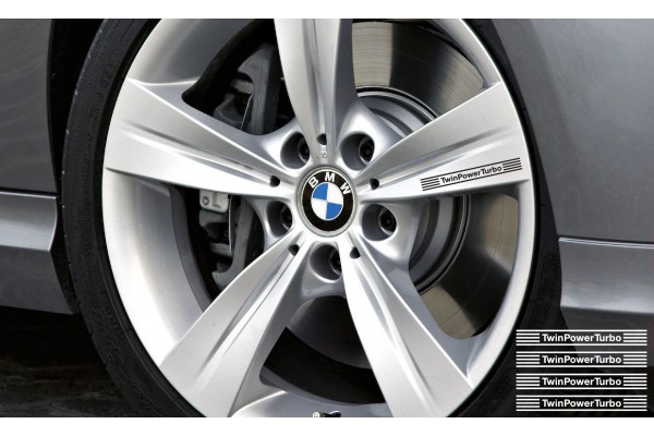 Decal to fit BMW TwinPower Turbo DecalBrake caliper Mirror Window decal 4pcs, 140mm