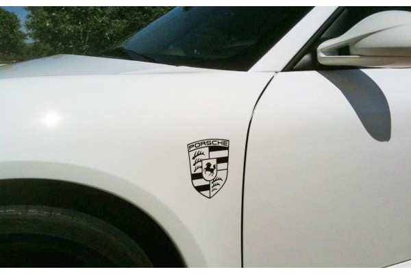 Decal to fit Porsche Emblem Logo side decal 100mm - 200mm 2pcs. set