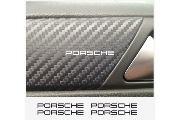 Aufkleber passend für Porsche Felgen- Fenster- Bremssattel- Spiegel Aufkleber – 4 Stück 60mm