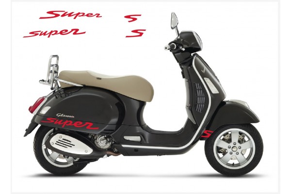 Decal to fit Vespa GT GTS Super Sport side decal Super V1 (red2)