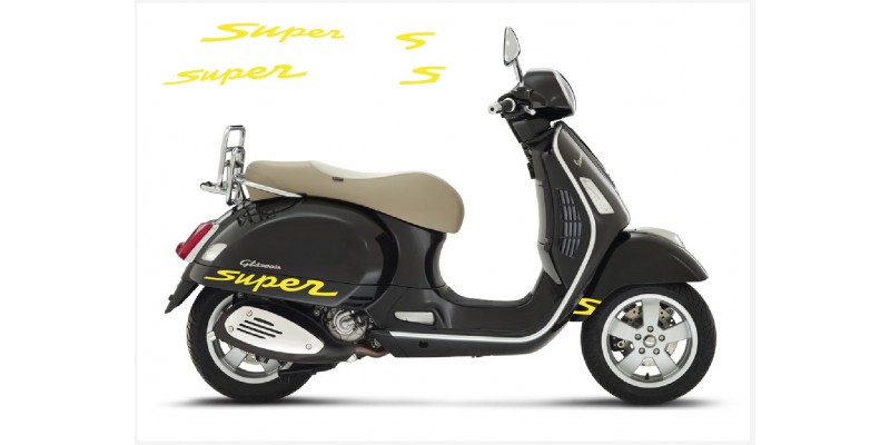 Decal to fit Vespa GT GTS Super Sport side decal Super V1 (yellow)