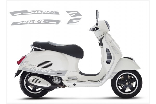 Decal to fit Vespa GT GTS Super Sport side decal Super V2 2 (silver)