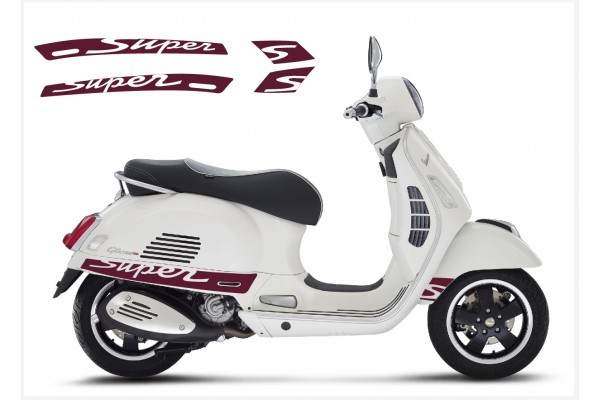 Decal to fit Vespa GT GTS Super Sport side decal Super V2 (maroon)