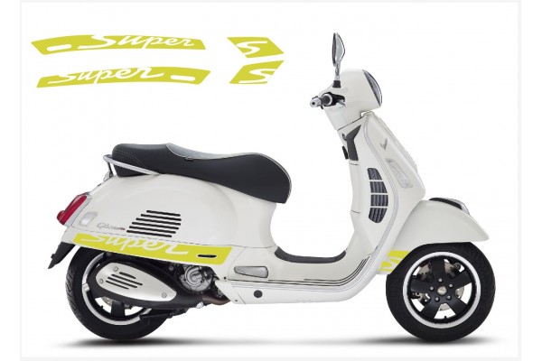 Decal to fit Vespa GT GTS Super Sport side decal Super V2 (yellow)