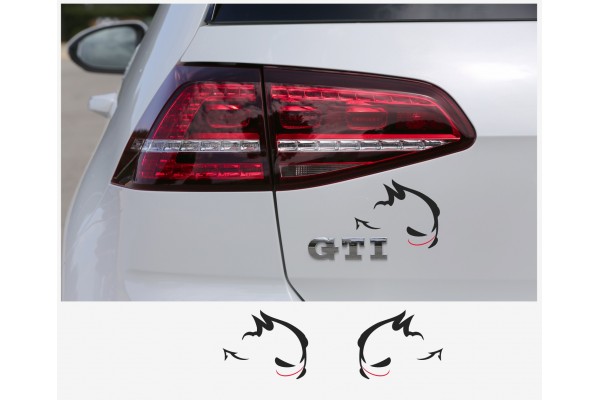 Decal to fit VW Evil Rabbit Racing tail decal 8cm 2pcs. set