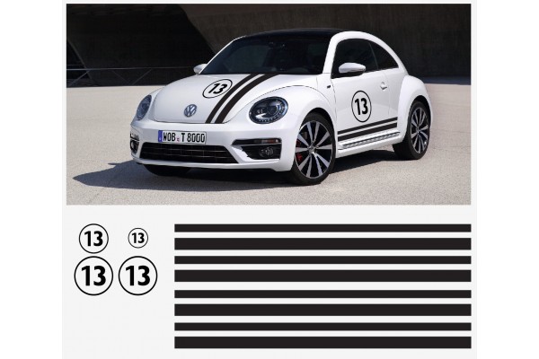 Decal to fit VW New Beetle racing stripe Racing Stripes decal set 13