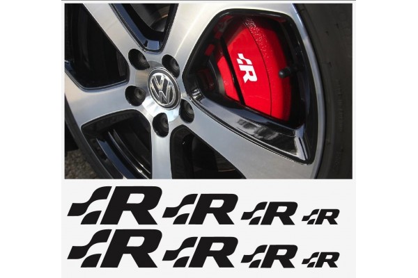 Decal to fit VW R window- brake caliper- mirror decal - 8 pcs in Set