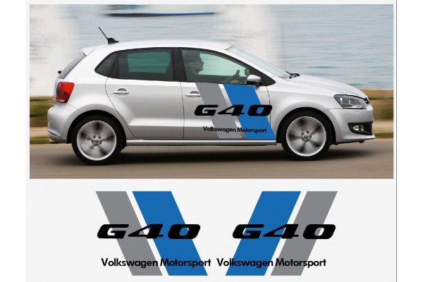 Decal to fit VW Volkswagen Polo Golf G40 side decal set Motorsport Racing