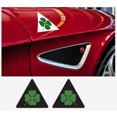Aufkleber passend für Alfa Romeo Aufkleber Seitenaufkleber Satz Quadrifoglio Varde 2 Stk. L+R 12 cm