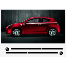 Aufkleber passend für Alfa Romeo Mito Aufkleber Seitenaufkleber Satz  2 Stk. L+R