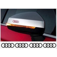 Aufkleber passend für Audi Ringe Felgen- Bremssattel- Spiegel Aufkleber - 4 Stück im Set 40mm