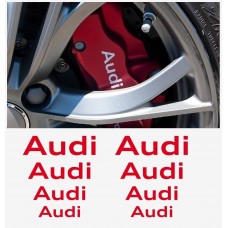 Aufkleber passend für Audi Fenster- Bremssattel- Spiegel Aufkleber - 8 Stück im Set
