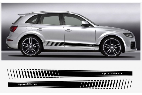 Aufkleber passend für Audi Q5 Quattro Seitenaufkleber Aufkleber Satz 192cm