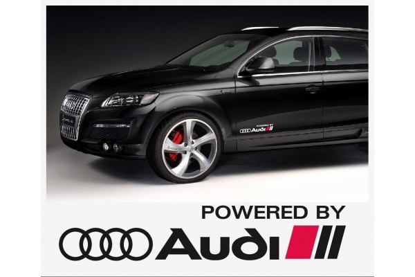 Aufkleber passend für Audi Powered by Audi Seitenaufkleber Aufkleber 40cm 2Stk. Satz