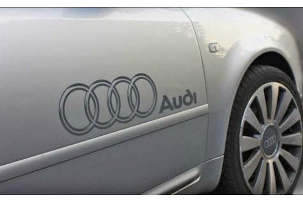 Aufkleber passend für Audi Ringe 55cm Seitenaufkleber Aufkleber Satz