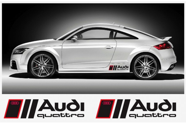 Aufkleber passend für Audi QUATTRO 46cm Seitenaufkleber Aufkleber Satz