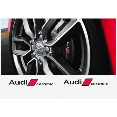 Aufkleber passend für Audi Bremssattel Aufkleber Audi Ceramic 2Stk. Satz 80mm