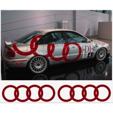 Aufkleber passend für Audi Ringe Seitenaufkleber Aufkleber Satz 225cm