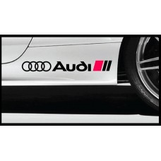 Aufkleber passend für Audi Ringe Seitenaufkleber Aufkleber Satz 40cm 2Stk. Satz