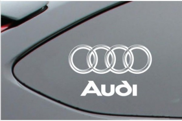 Aufkleber passend für Audi Ringe Fenster - Seitenaufkleber 2 Stk. Satz 140mm