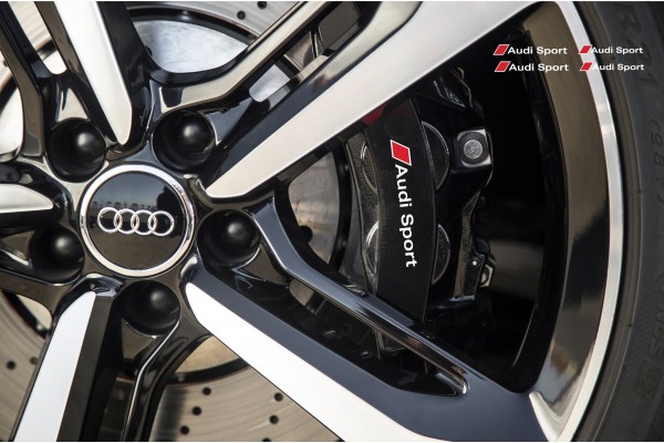 Aufkleber passend für Audi Sport Bremssattel Spiegel Fenster Aufkleber 80mm 70mm