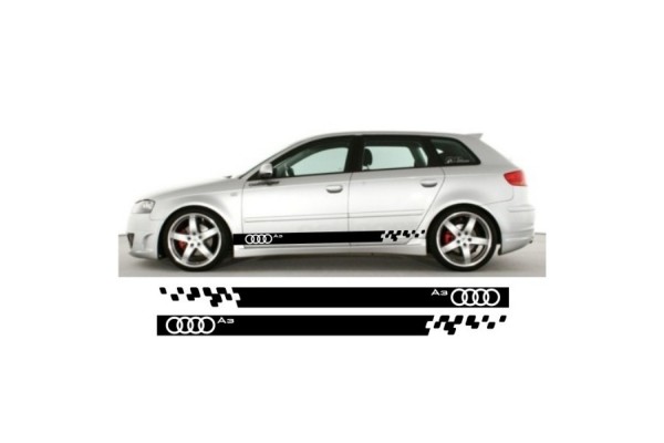 Decal to fit Audi A3 side decal sticker stripe kit