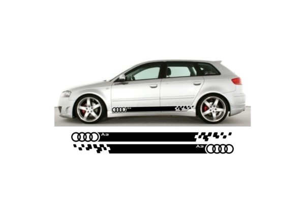 Decal to fit Audi A3 side decal sticker stripe kit