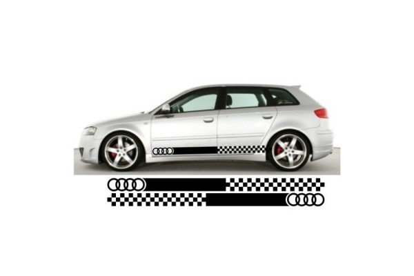 Decal to fit Audi A3 side decal sticker stripe kit