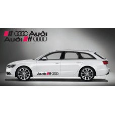 Aufkleber passend für Audi Ringe side Aufkleber 2Stk. Satz 100cm