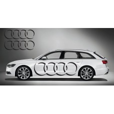 Aufkleber passend für Audi Ringe side Aufkleber 2Stk. Satz 180cm