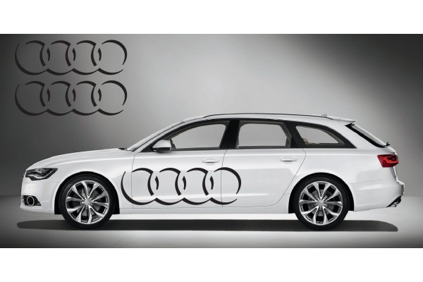 Decal to fit Audi Ringe side decal 2 pcs. set 150cm