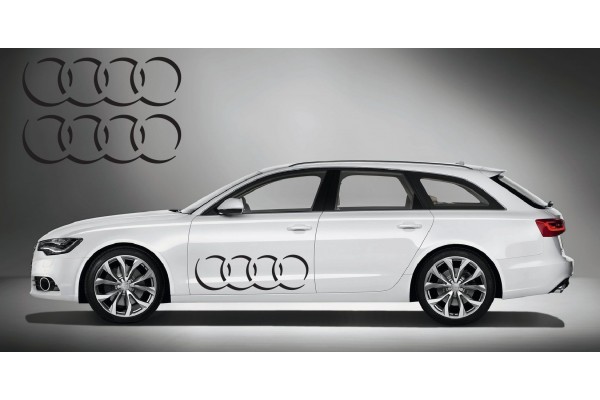 Decal to fit Audi Ringe side decal 2 pcs. set 100cm