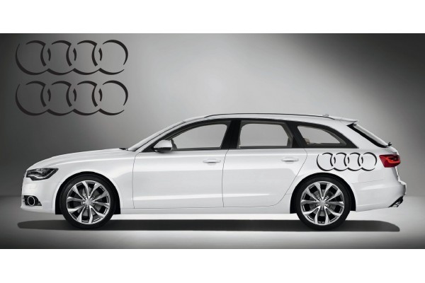 Decal to fit Audi Ringe side decal 2 pcs. set 80cm