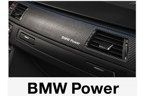 Aufkleber passend für BMW Power Armatur Aufkleber 90 mm, 2 Stk